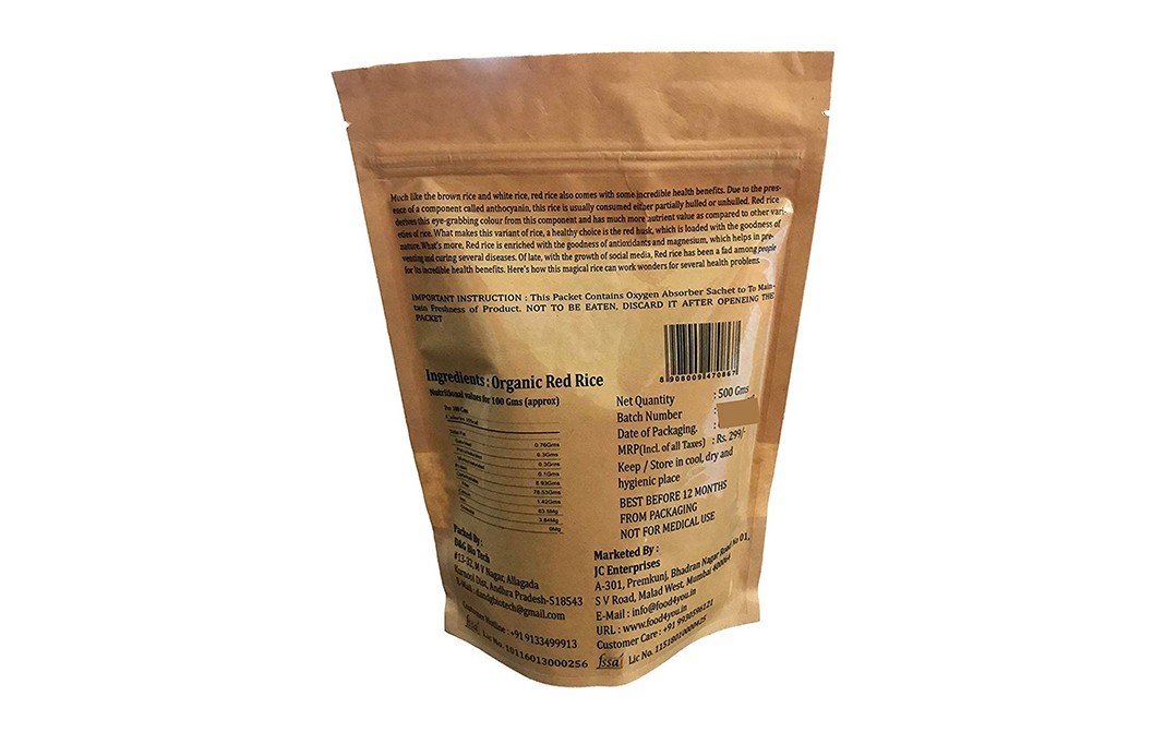 Food 4 You Organic Red Rice    Pack  500 grams
